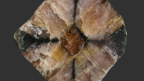 tranche brute d'andalousite (chiastolite)