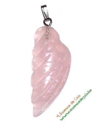 Quartz rose pendentif en argent • Lithothérapie